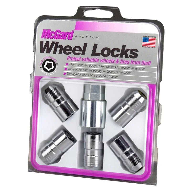 McGard Wheel Lock Nut Set - 5pk. (Cone Seat) M14X1.5 / 22mm Hex / 1.639in OAL - Chrome - Side View