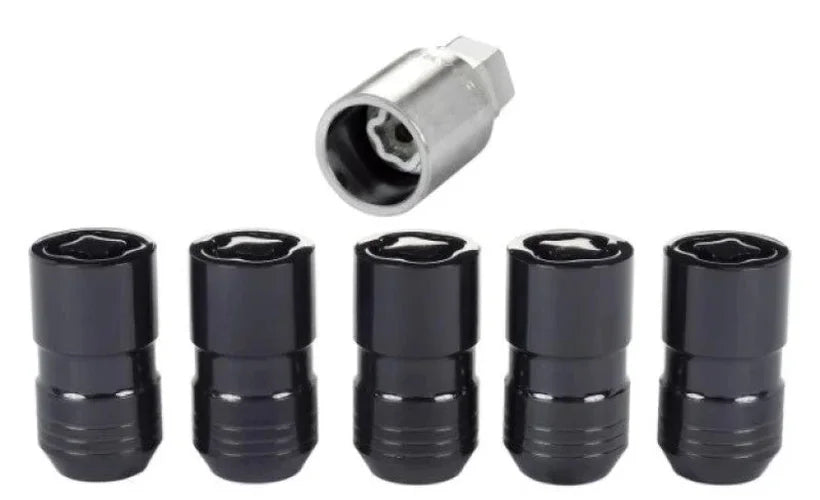 McGard Wheel Lock Nut Set - 5pk. (Cone Seat) M14X1.5 / 22mm Hex / 1.639in OAL - Black - Side View