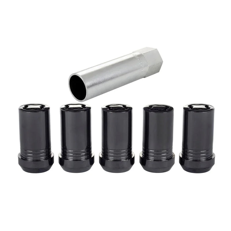McGard Wheel Lock Nut Set - 5pk. (Cone Seat Tuner) M14X1.5 / 22mm Hex / 1.648in OAL - Black - Installation View