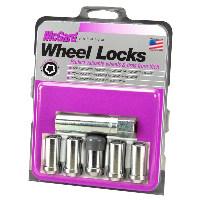 McGard Wheel Lock Nut Set - 5pk. (Tuner / Cone Seat) 1/2-20 / 13/16 Hex / 1.60in. L. - Chrome - Side View