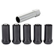Load image into Gallery viewer, McGard Wheel Lock Nut Set - 5pk. (Tuner / Cone Seat) 1/2-20 / 13/16 Hex / 1.60in. Length - Black - Detail View