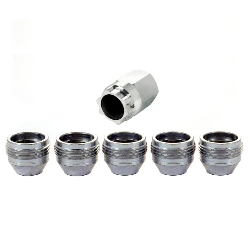 McGard Wheel Lock Nut Set - 5pk. (Under Hub Cap / Cone Seat) M14X.5 / 22mm Hex / .893in. L. - Silver - Main Product View