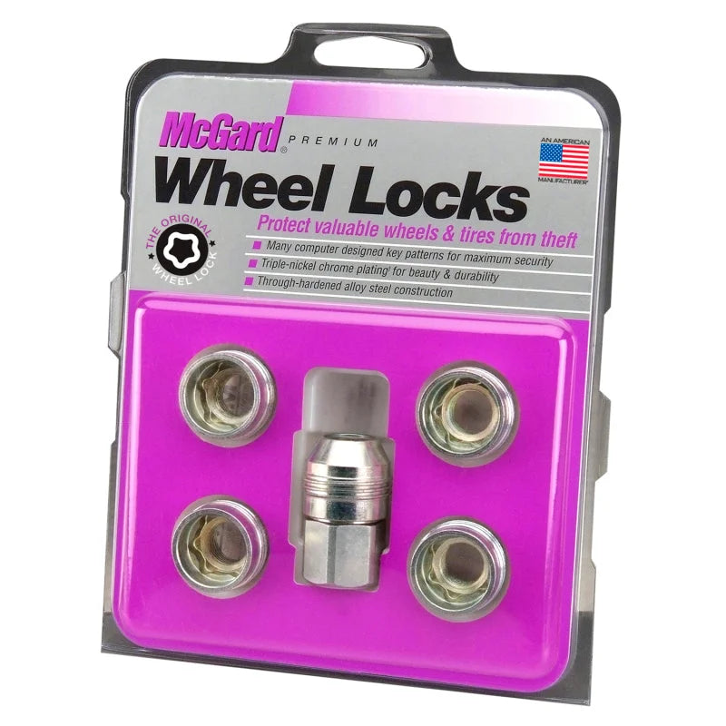 McGard Wheel Lock Nut Set - 5pk. (Under Hub Cap / Cone Seat) M14X.5 / 22mm Hex / .893in. L. - Silver - Side View