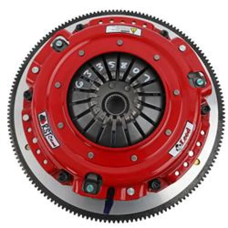 McLeod RXT Twin Disc Clutch Kit 18-23 Ford Mustang RXT 1 1/8 x 26 Spline 164T 8 Bolt AL Flywheel - Detail View