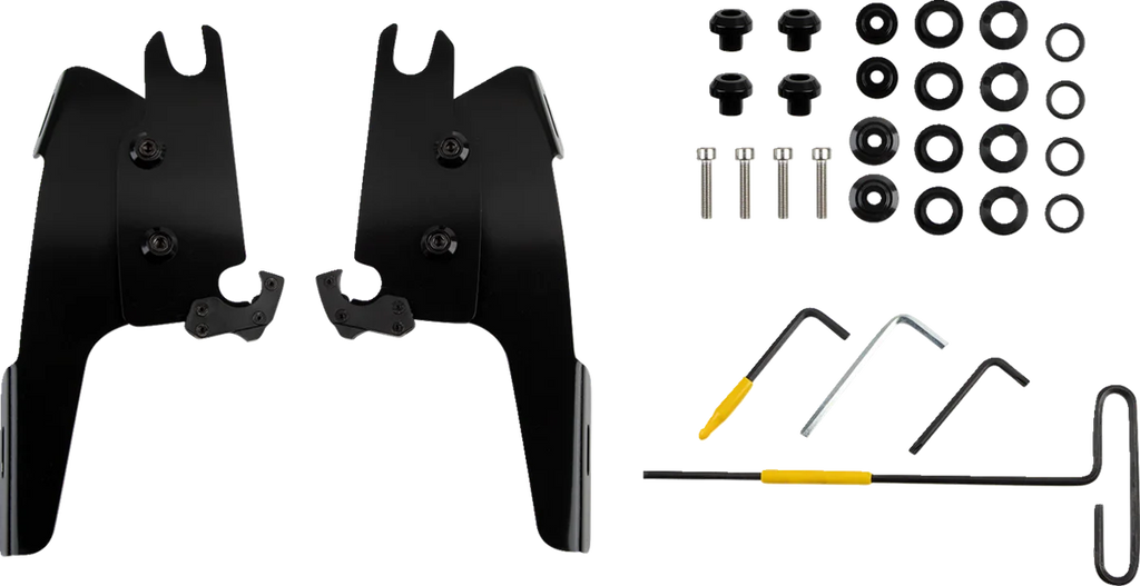 Memphis Shades Batwing Mounting Kit - Black - Chief Bobber MEB2071 - Main Product View