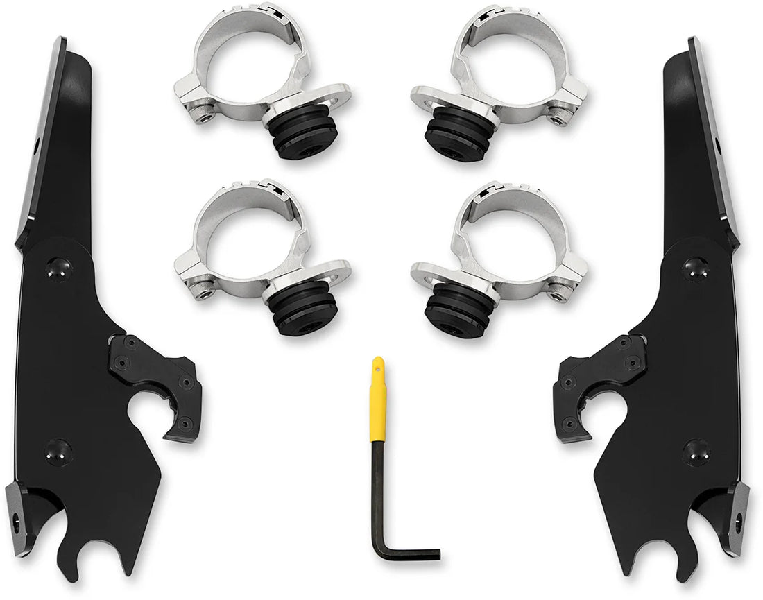 Memphis Shades Batwing Mounting Kit - Black - Chief MEB2075 - Side View