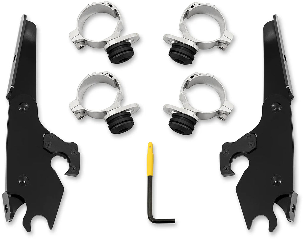 Memphis Shades Batwing Mounting Kit - Polished - Scout MEK2027 - Side View