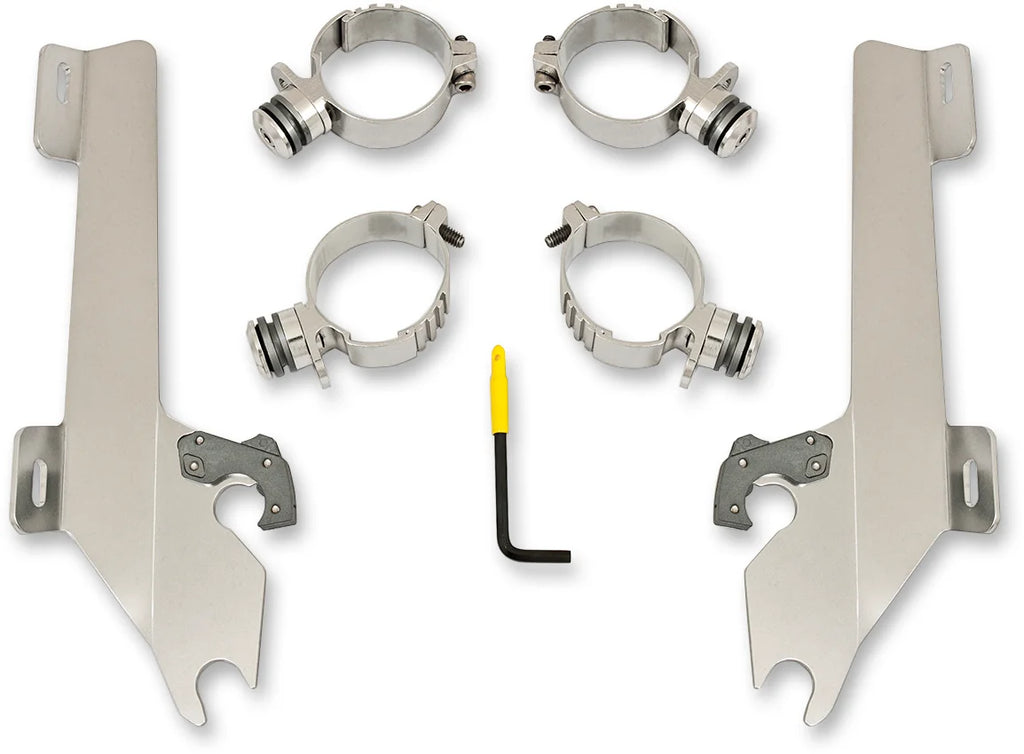 Memphis Shades Batwing Trigger Lock Mounting Kit - Kingpin - Polished MEK1927 - Main Product View