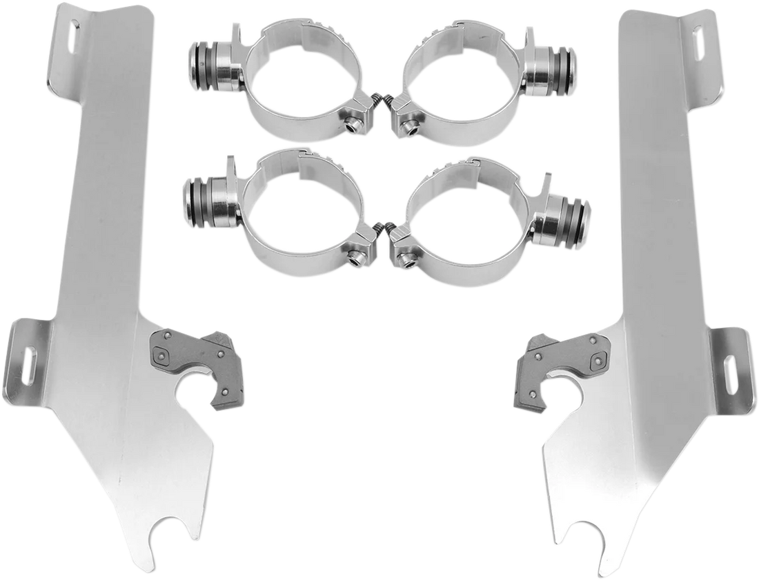 Memphis Shades Batwing Trigger Lock Mounting Kit - Kingpin - Polished MEK1927 - Side View