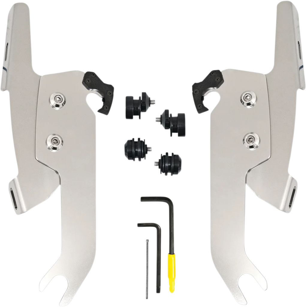 Memphis Shades Fats/Slim Windshield Trigger Lock Complete Mount Kit - Polished - FLSL MEK2051 - Main Product View