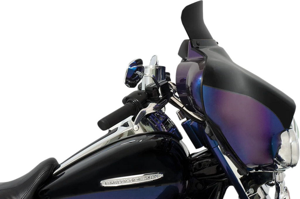 Memphis Shades Spoiler Windshield - 5" - Dark Black Smoke - '96-'13 FLH MEP84310 - Side View