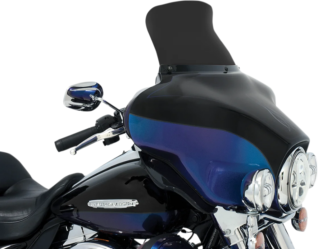 Memphis Shades Spoiler Windshield - 9" - Dark Black Smoke - '96-'13 FLH MEP84510 - Main Product View