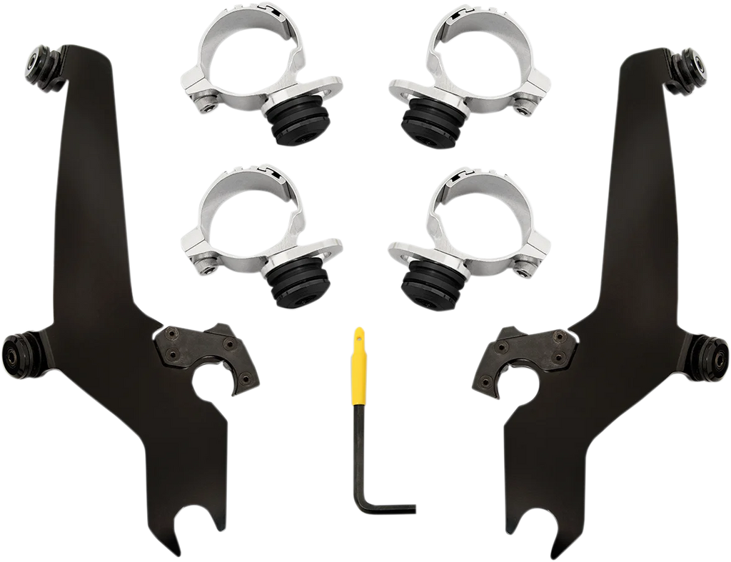 Memphis Shades Sportshield Mounting Kit - Black - Chief Bobber MEB2070 - Side View