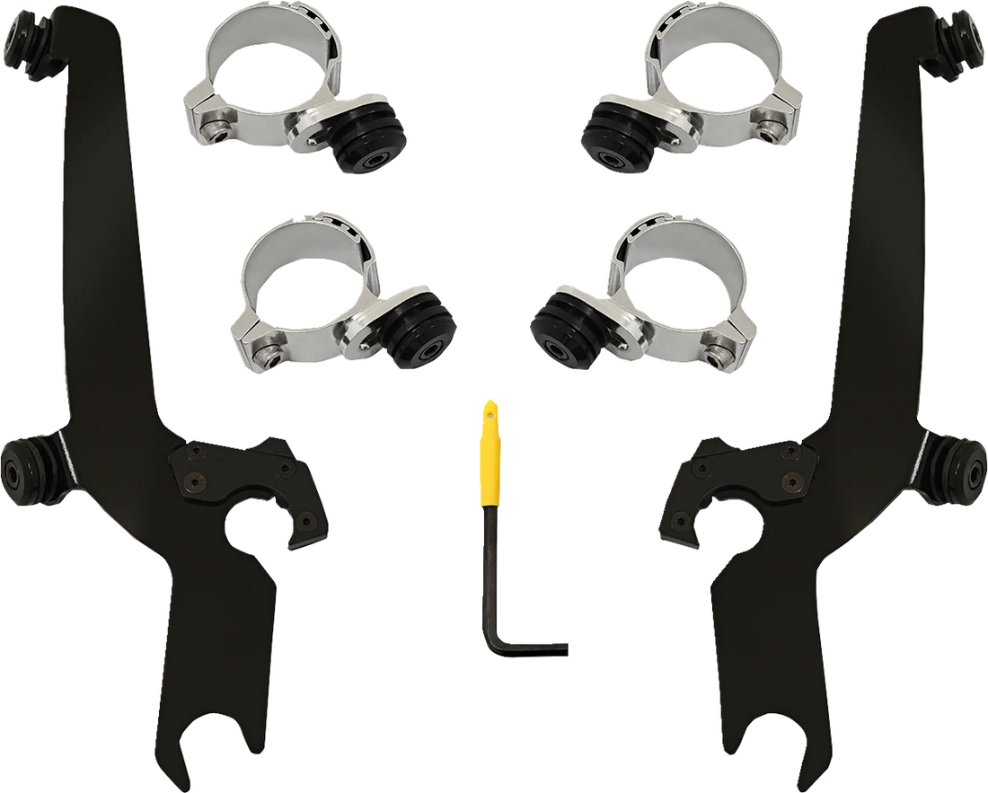 Memphis Shades Sportshield Mounting Kit - Black - Honda MEB2066 - Side View