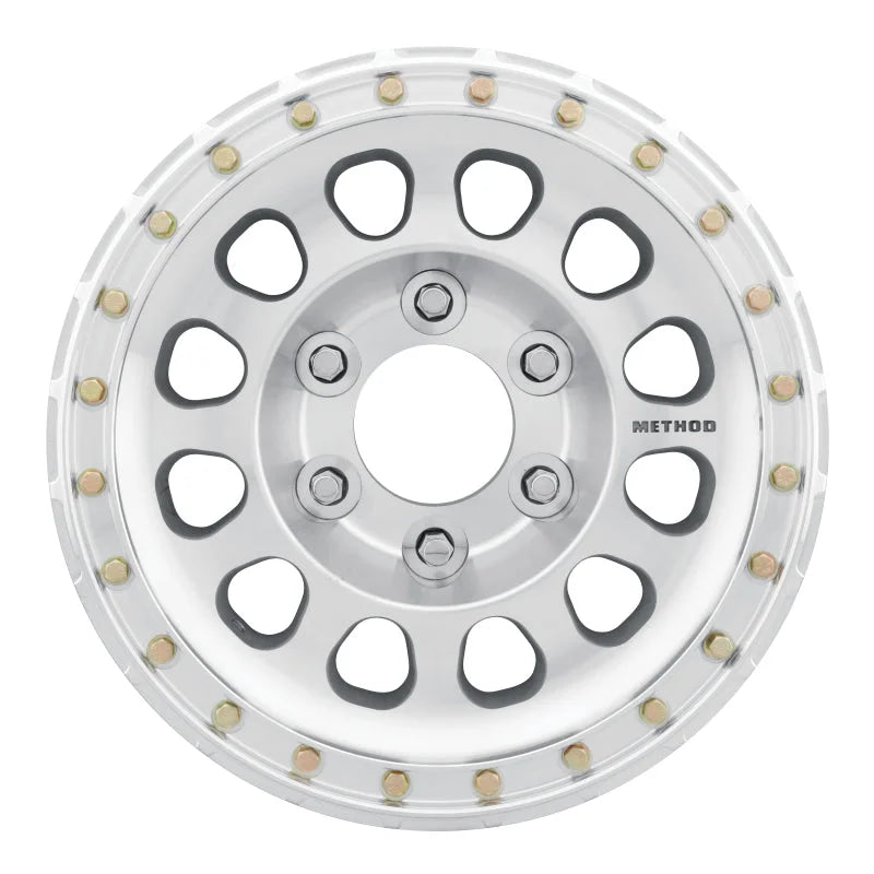 Method MR103 Beadlock 17x9 -12mm Offset 5x5.5 108mm CB Raw Machined w/BH-H24125 Wheel - Side View