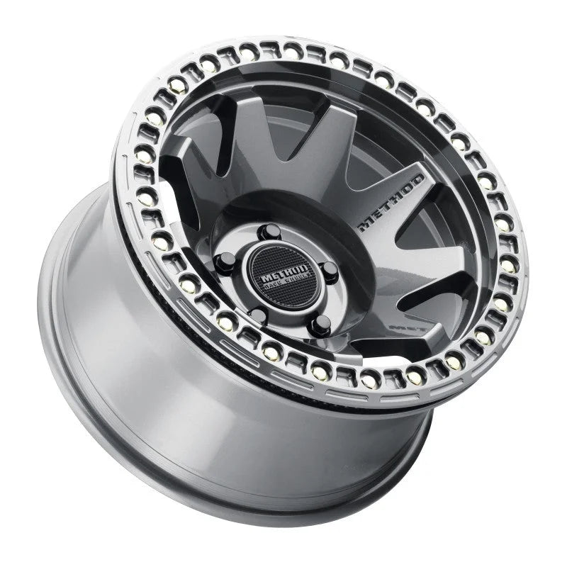 Method MR108 17x9 -44mm Offset 5x5 71.5mm CB Gloss Titanium w/BH-H24125-38 Wheel - Main Product View