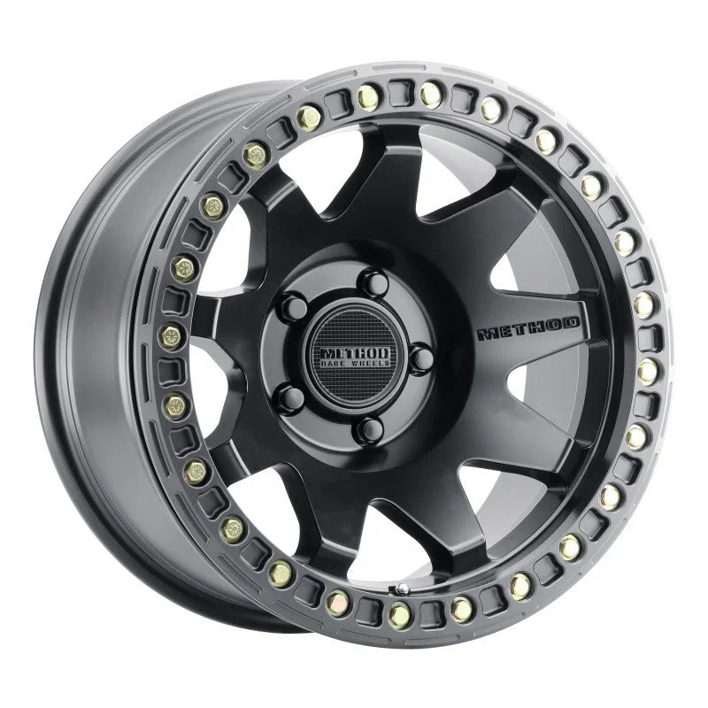 Method MR108 17x9 -44mm Offset 5x5 71.5mm CB Matte Black w/BH-H24125-38 Wheel - Side View