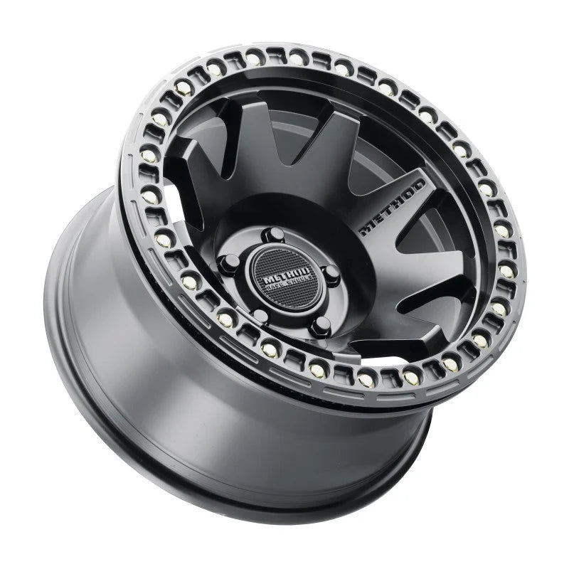 Method MR108 17x9 -44mm Offset 5x5 71.5mm CB Matte Black w/BH-H24125-38 Wheel - Detail View