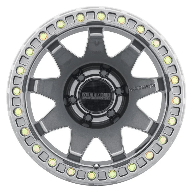 Method MR108 17x9 -44mm Offset 6x5.5 106.25mm CB Gloss Titanium w/BH-H24125-38 Wheel - Side View