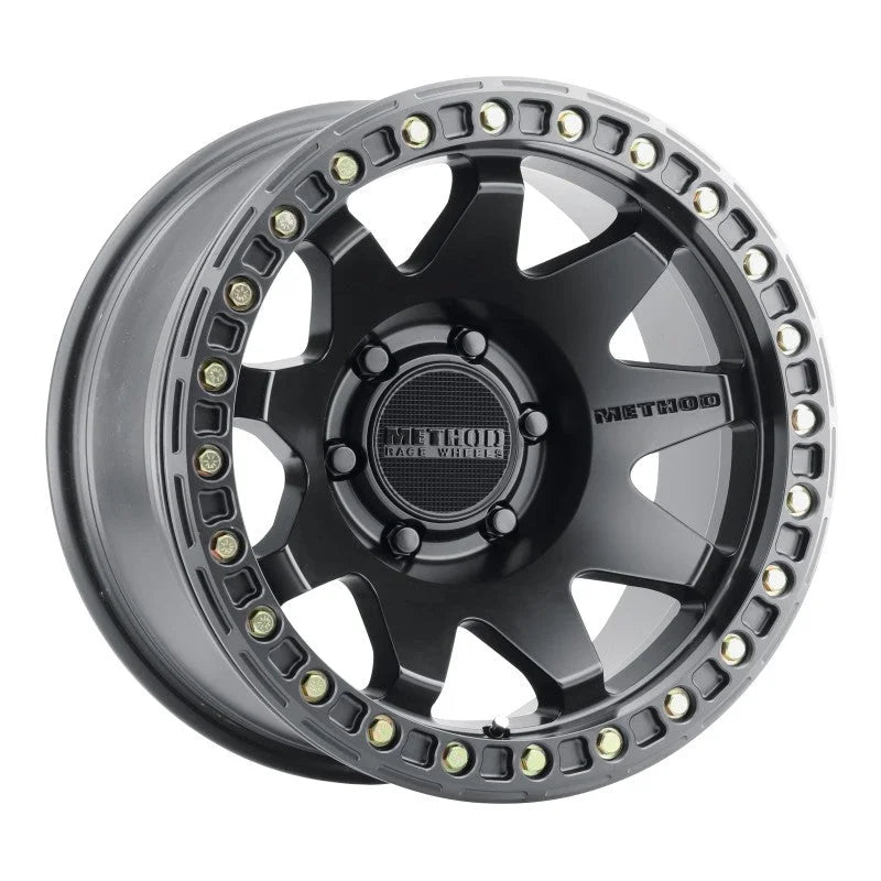 Method MR108 17x9 -44mm Offset 6x5.5 106.25mm CB Matte Black w/BH-H24125-38 Wheel - Side View