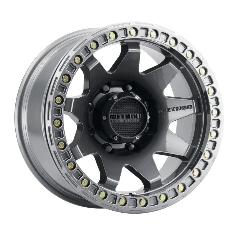 Method MR108 17x9 -44mm Offset 8x6.5 130.81mm CB Gloss Titanium w/BH-H24125-38 Wheel - Main Product View