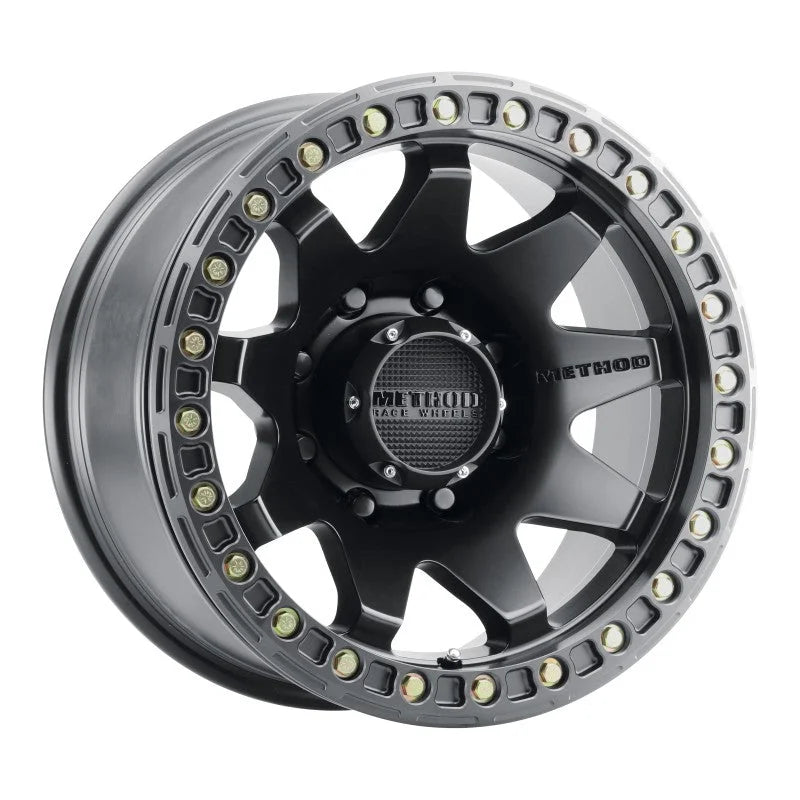 Method MR108 17x9 -44mm Offset 8x6.5 130.81mm CB Matte Black w/BH-H24125-38 Wheel - Detail View