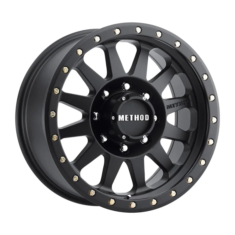 Method MR304 Double Standard 16x8 0mm Offset 8x6.5 130.81mm CB Matte Black Wheel - Main Product View