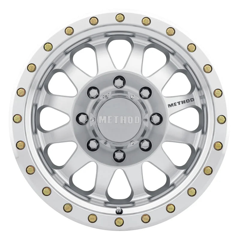 Method MR304 Double Standard 17x8.5 0mm Offset 8x6.5 130.81mm CB Machined/Clear Coat Wheel - Side View