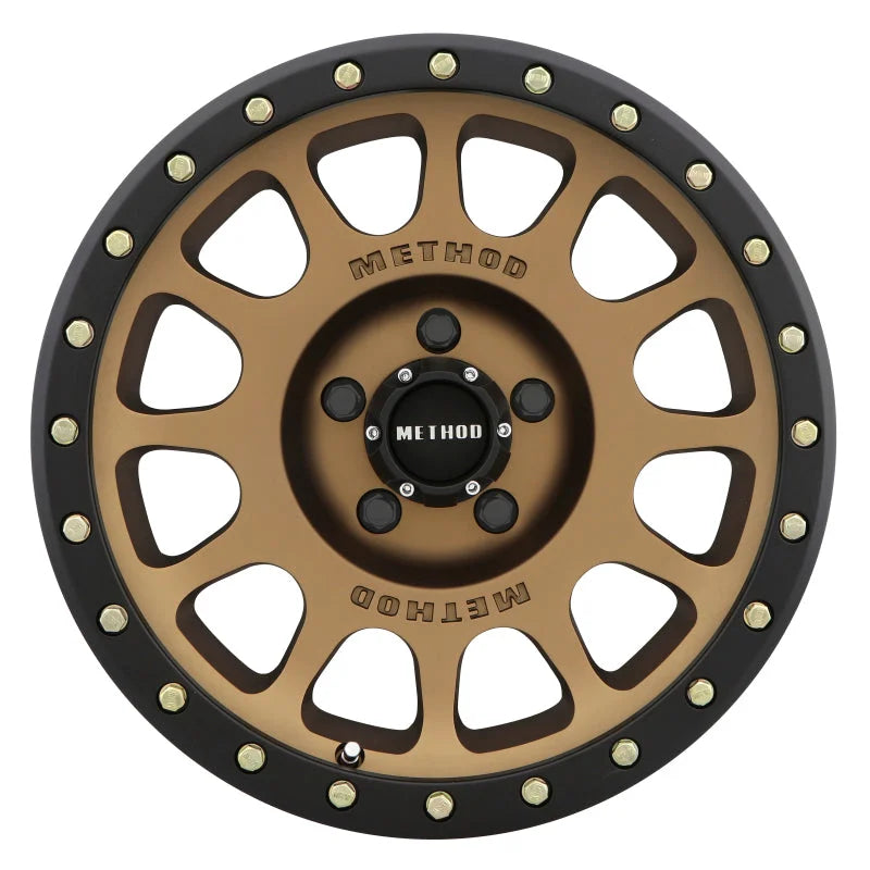 Method MR305 NV 17x8.5 0mm Offset 5x5 94mm CB Method Bronze/Black Street Loc Wheel - Side View