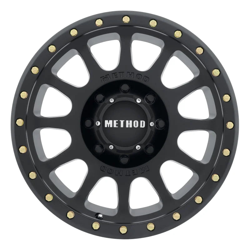 Method MR305 NV 20x10 -18mm Offset 8x180 130.81mm CB Matte Black Wheel - Side View