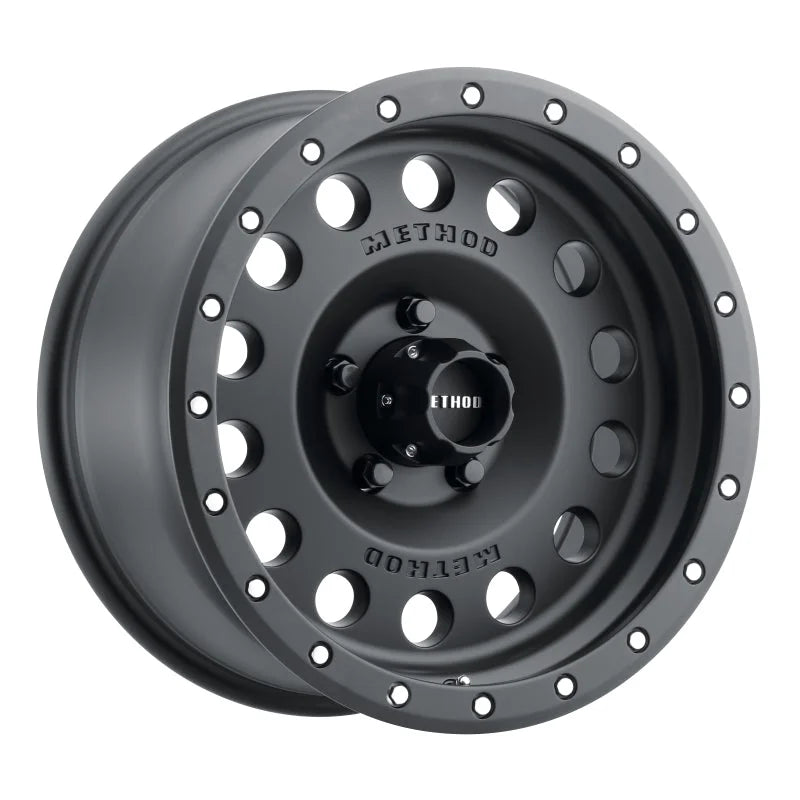 Method MR307 Hole 17x8.5 0mm Offset 5x5 94mm CB Matte Black Wheel - Main Product View