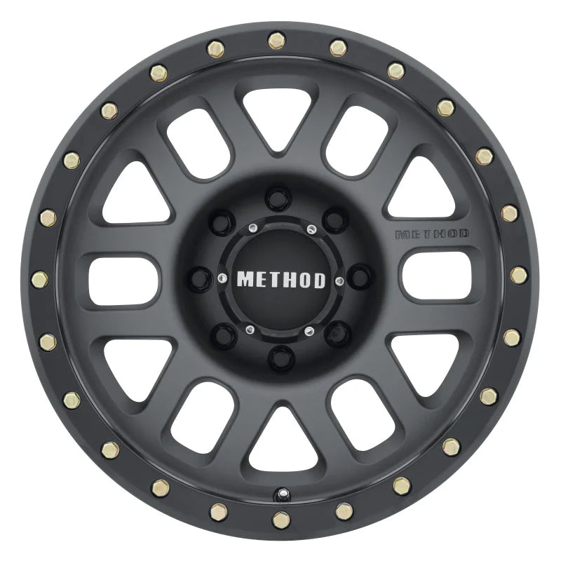Method MR309 Grid 18x9 +18mm Offset 8x180 130.81mm CB Titanium/Black Street Loc Wheel - Side View