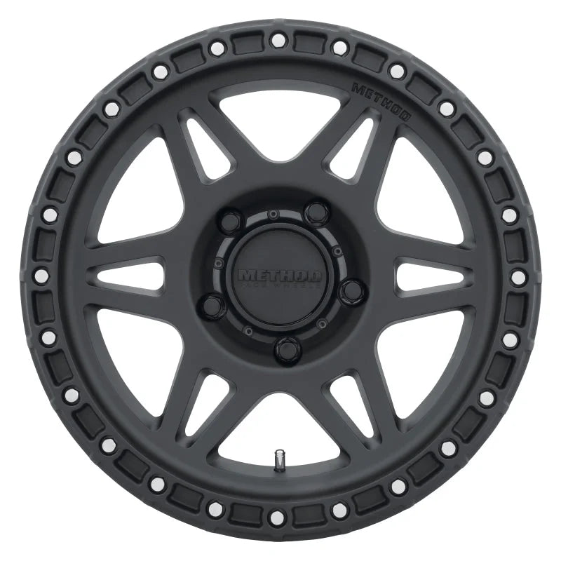 Method MR312 17x8.5 0mm Offset 5x5.5 108mm CB Matte Black Wheel - Side View