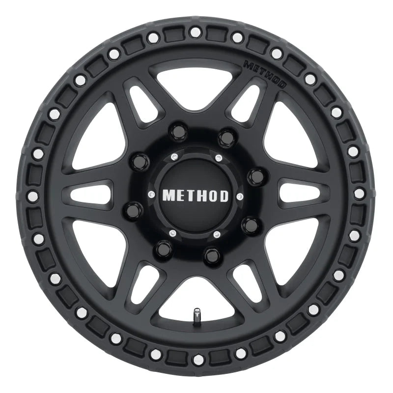 Method MR312 17x8.5 0mm Offset 8x6.5 130.81mm CB Matte Black Wheel - Side View