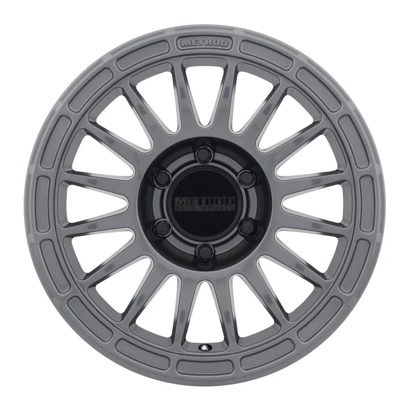 Method MR314 17x7.5 +25mm Offset 6x5.5 106.25mm CB Gloss Titanium Wheel - Side View