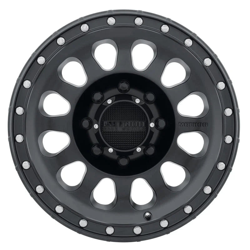 Method MR315 17x8.5 0mm Offset 8x180 130.81mm CB Matte Black Wheel - Side View