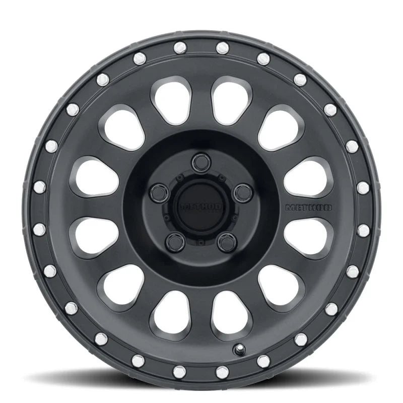 Method MR315 17x9 -12mm Offset 5x5 71.5mm CB Matte Black Wheel - Side View