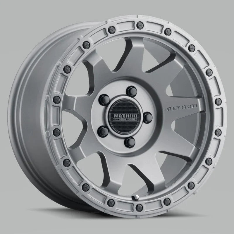 Method MR317 17x8.5 0mm Offset 5x5 71.5mm CB Matte Titanium Wheel - Side View