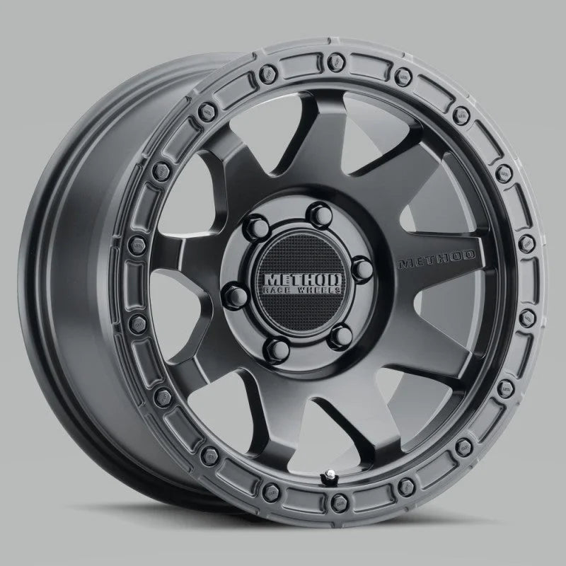 Method MR317 18x9 +18mm Offset 6x135 87mm CB Matte Black Wheel - Side View