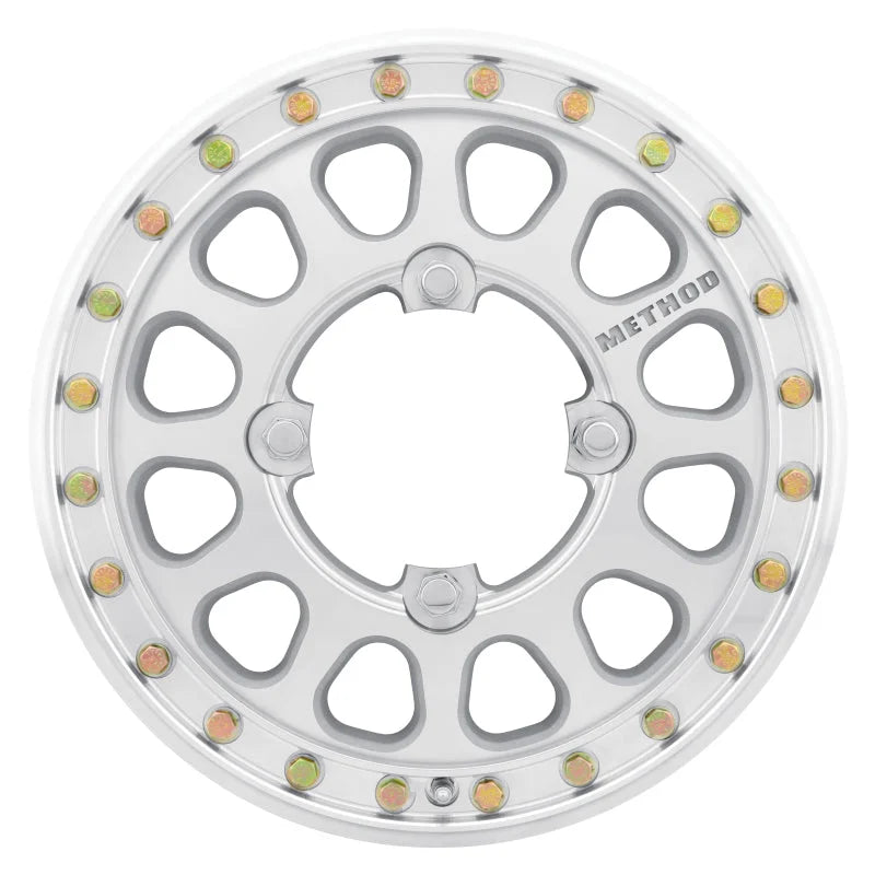 Method MR401-R UTV Beadlock 15x5 / 5+0/43mm Offset / 4x136 / 106mm CB Machined - Raw Wheel - Side View