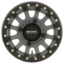 Load image into Gallery viewer, Method MR401 UTV Beadlock 15x7 / 4+3/13mm Offset / 4x156 / 132mm CB Titanium Wheel- Matte Black Ring - Side View