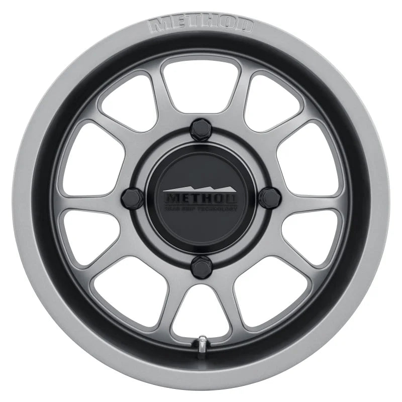 Method MR409 Bead Grip 15x7 / 5+2/38mm Offset / 4x136 / 106.25mm CB Steel Grey Wheel - Main Product View