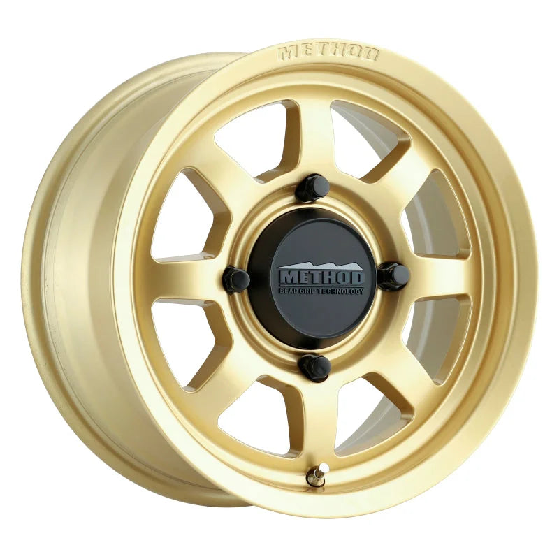 Method MR410 14x7 4+3/+13mm Offset 4x136 106.25mm CB Gold Wheel - Side View