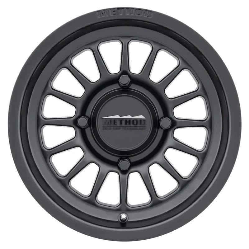 Method MR411 Bead Grip 15x7 / 4+3/13mm Offset / 4x136 / 106.25mm CB Matte Black Wheel - Main Product View