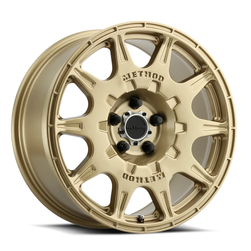 Method MR502 RALLY 17x8 +38mm Offset 5x4.5 67.1mm CB Gold Wheel - Detail View