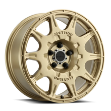 Load image into Gallery viewer, Method MR502 RALLY 17x8 +38mm Offset 5x4.5 67.1mm CB Gold Wheel - Detail View