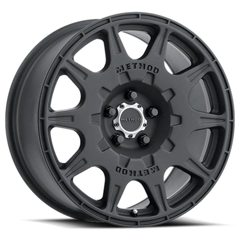 Method MR502 RALLY 17x8 +38mm Offset 5x4.5 67.1mm CB Matte Black Wheel - Side View