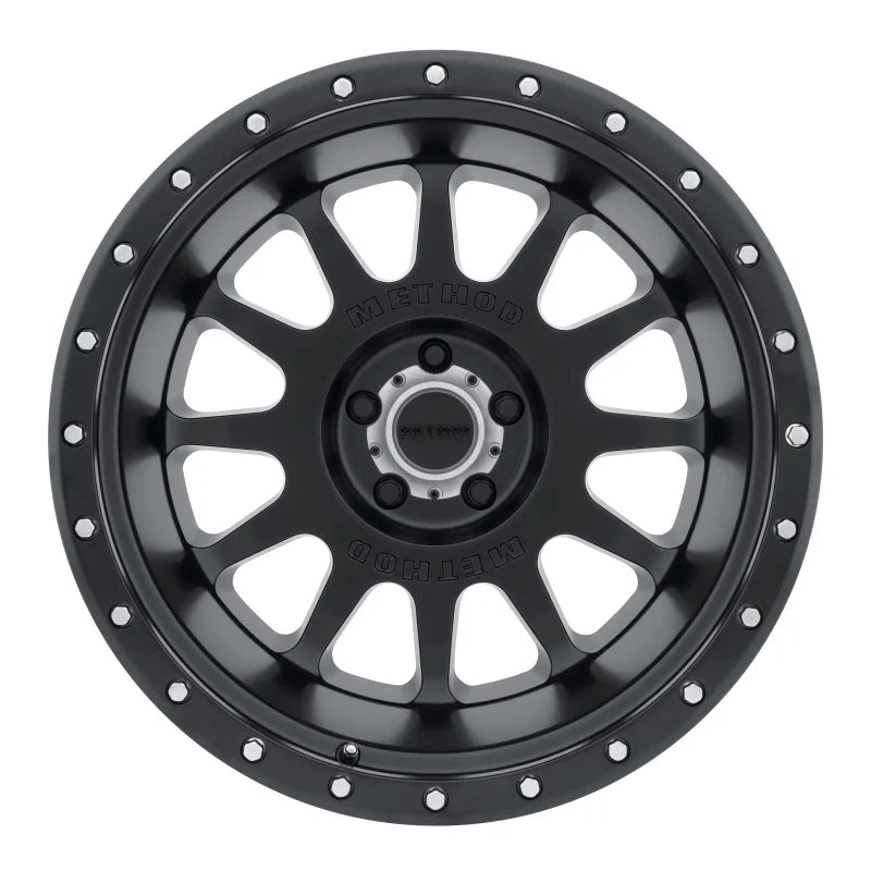 Method MR605 NV 20x10 -24mm Offset 5x5 71.5mm CB Matte Black Wheel - Side View