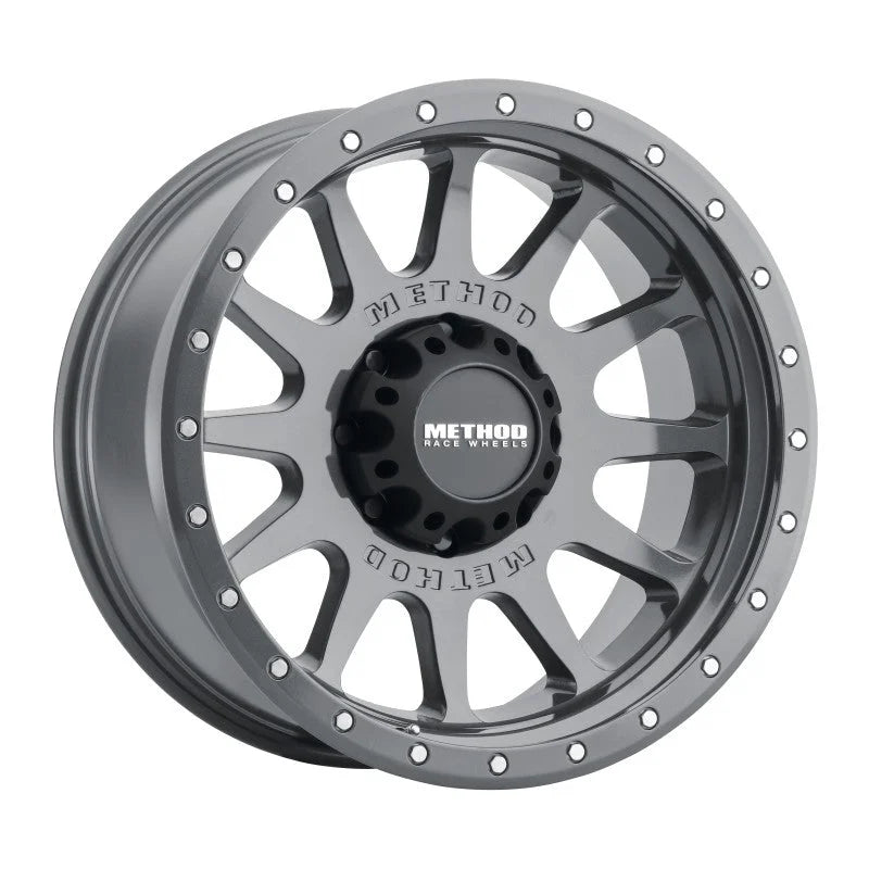 Method MR605 NV 20x10 -24mm Offset 8x6.5 121.3mm CB Gloss Titanium Wheel - Side View