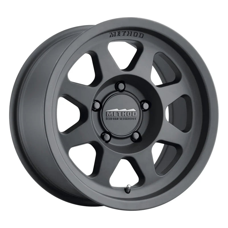 Method MR701 17x7.5 +50mm Offset 5x160 65mm CB Matte Black Wheel - Side View